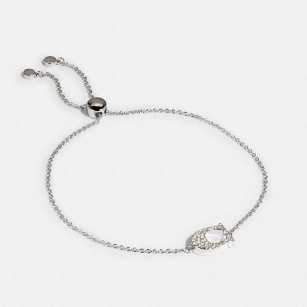Coach Silver Bracelet with Crystal Accents - Picture 2 of 3